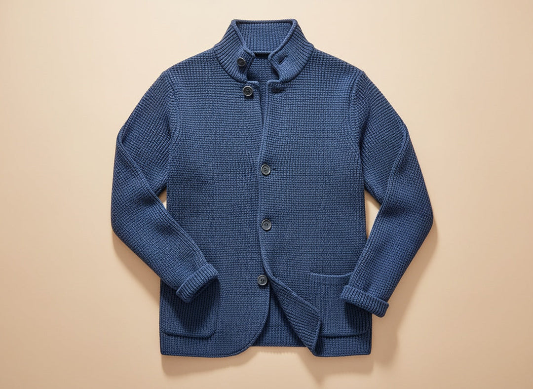 Édouard | Homme Cardigan Col Châle Tricoté - Black - Image 3