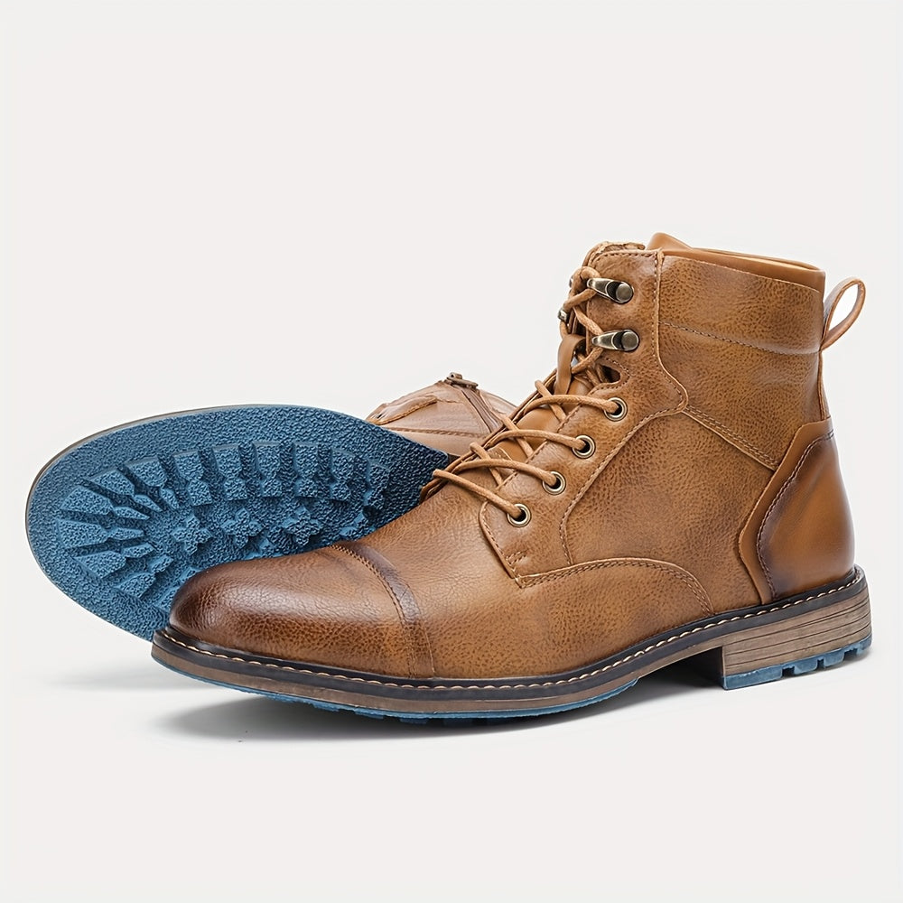 Dravec | Bottines Homme Lacets Cap-Toe Cognac - Camel - Image 1