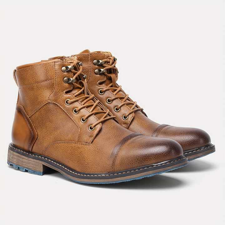 Dravec | Bottines Homme Lacets Cap-Toe Cognac - Camel - Image 10