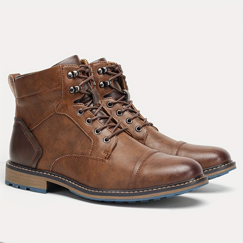 Dravec | Bottines Homme Lacets Cap-Toe Cognac - Camel - Image 13