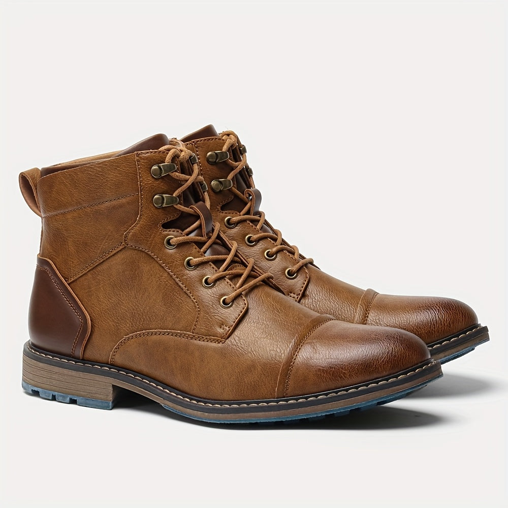 Dravec | Bottines Homme Lacets Cap-Toe Cognac - Camel - Image 14