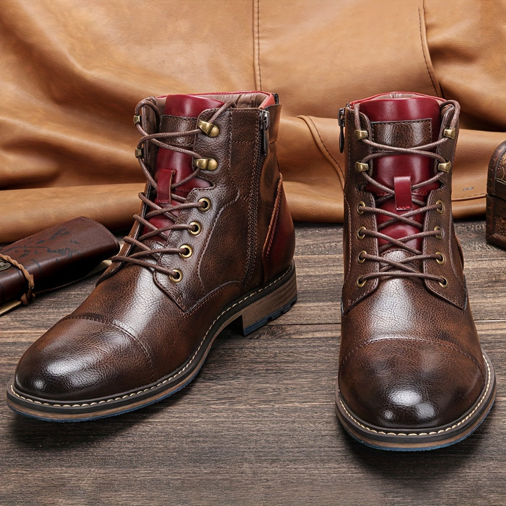 Dravec | Bottines Homme Lacets Cap-Toe Cognac - Camel - Image 2