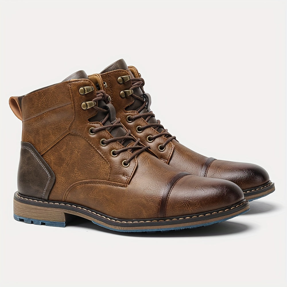 Dravec | Bottines Homme Lacets Cap-Toe Cognac - Camel - Image 3