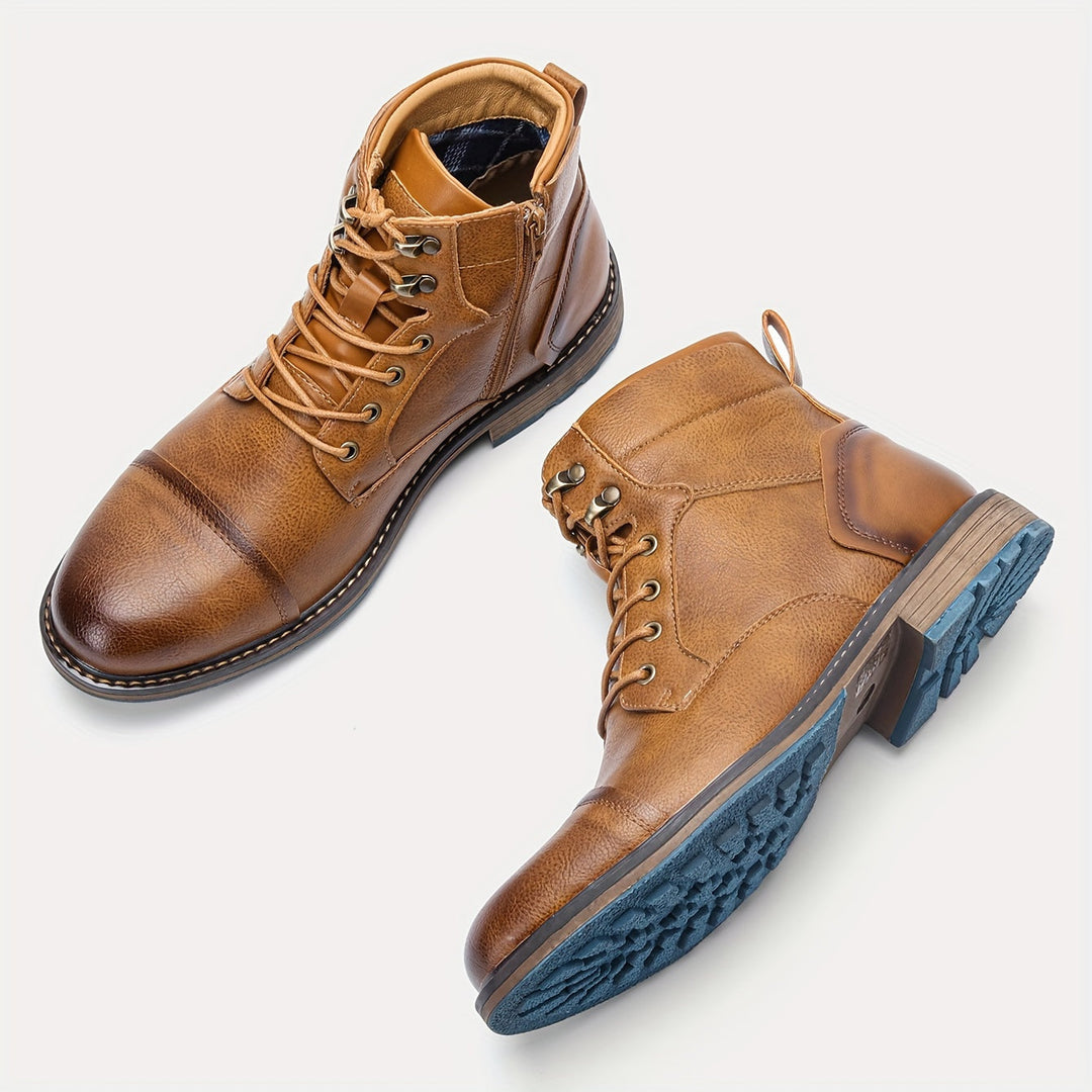 Dravec | Bottines Homme Lacets Cap-Toe Cognac - Camel - Image 4