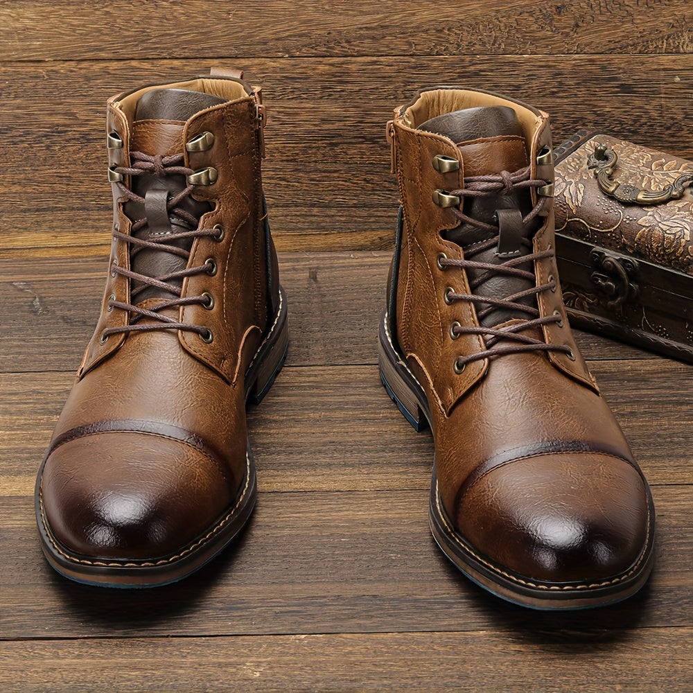 Dravec | Bottines Homme Lacets Cap-Toe Cognac - Camel - Image 5