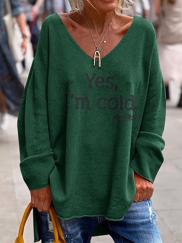 Dravelle | Pull Femme Col V Coupe Ample Imprimé - Image 1