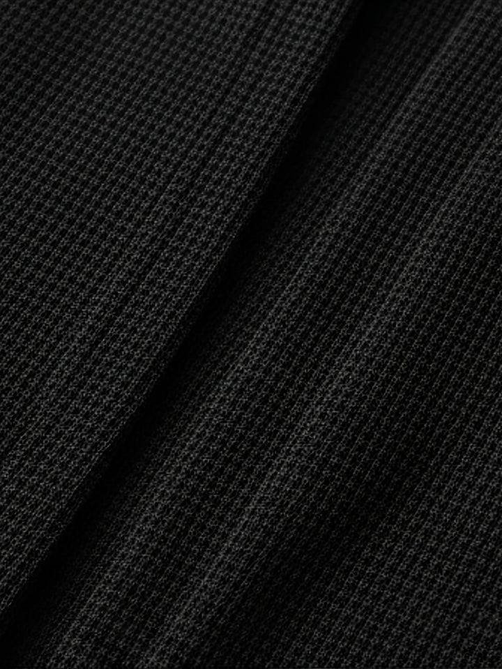 Dravhec | Homme Cardigan Ouvert Texturé Manches Longues - Black - Image 5