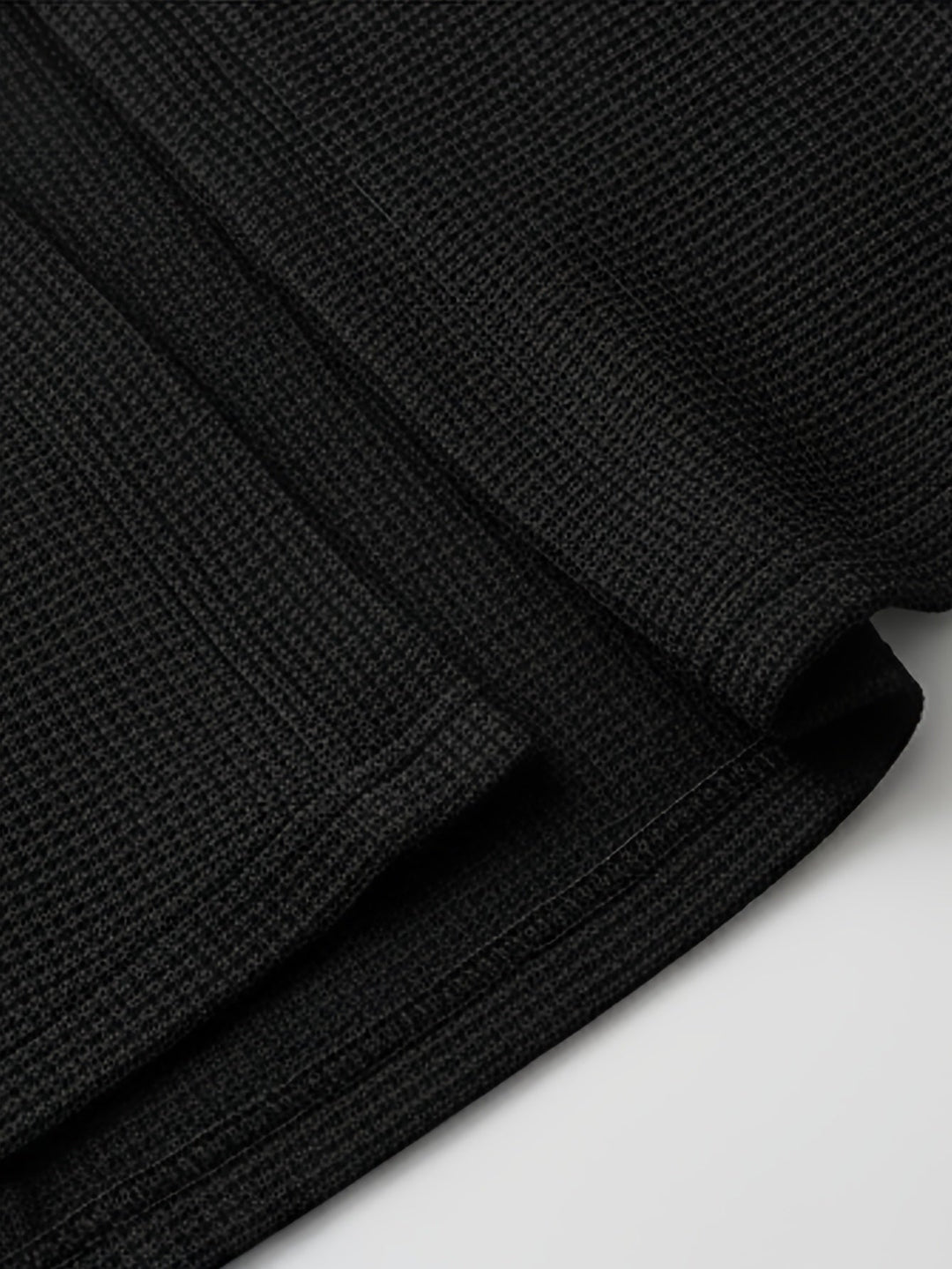 Dravhec | Homme Cardigan Ouvert Texturé Manches Longues - Black - Image 6