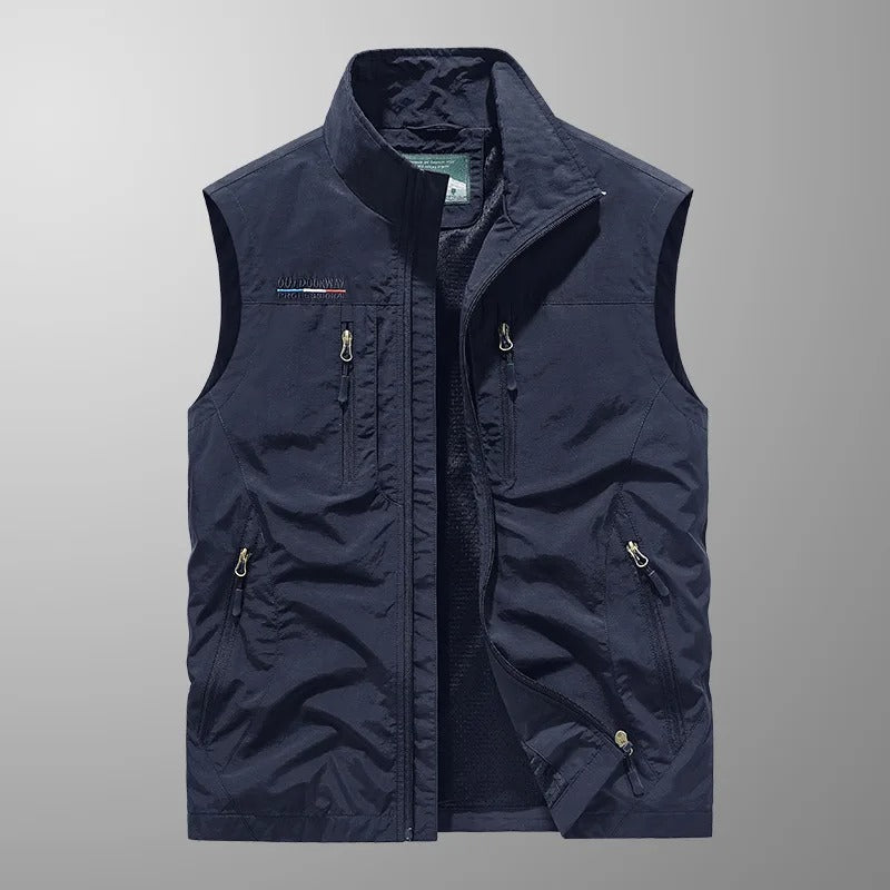Dravhec | Homme Gilet sans manches zippé col montant - Navy - Image 14