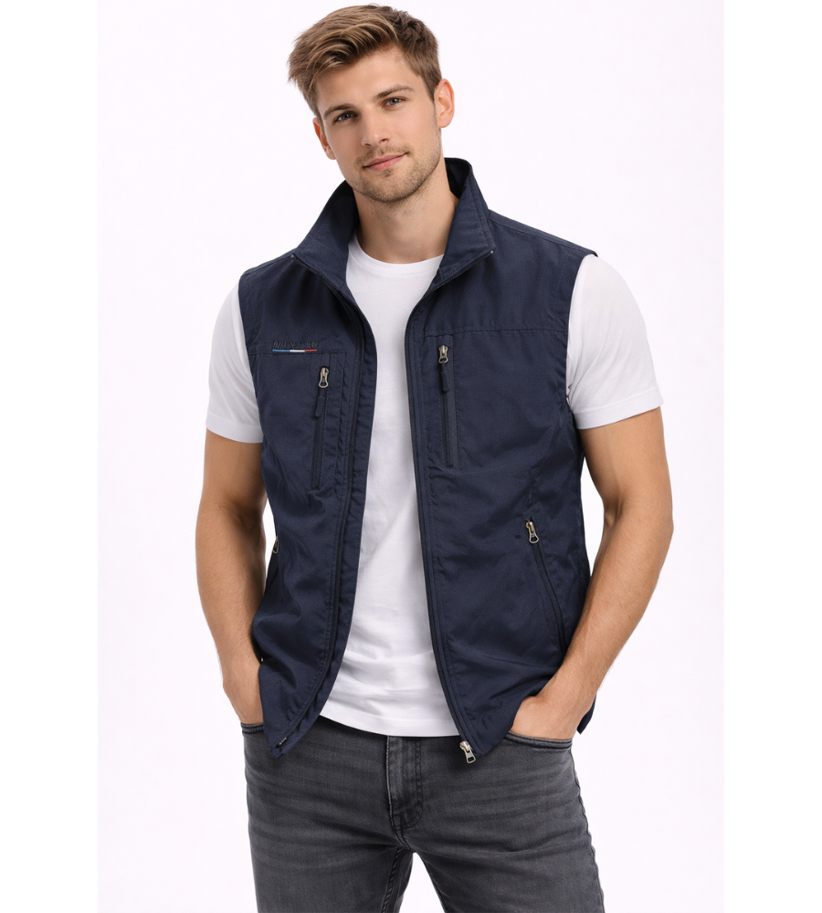 Dravhec | Homme Gilet sans manches zippé col montant - Navy - Image 2