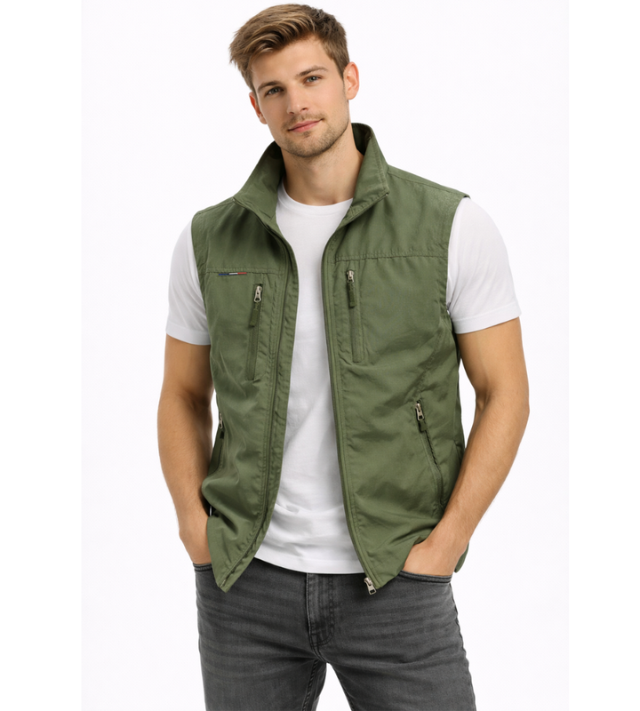 Dravhec | Homme Gilet sans manches zippé col montant - Navy - Image 5