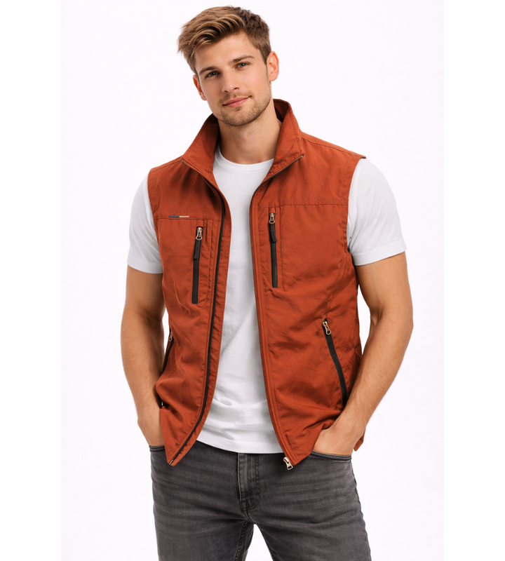 Dravhec | Homme Gilet sans manches zippé col montant - Navy - Image 6
