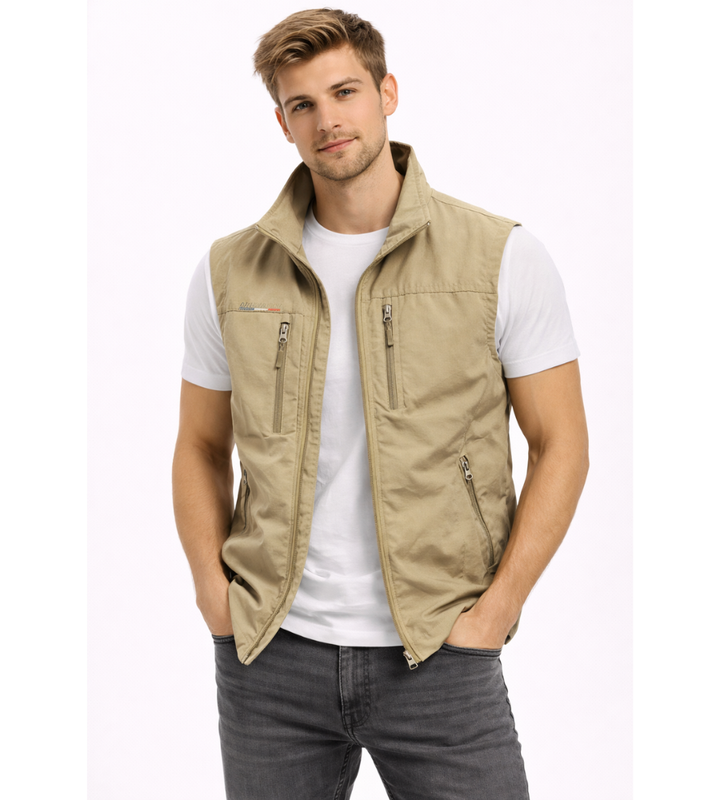 Dravhec | Homme Gilet sans manches zippé col montant - Navy - Image 7