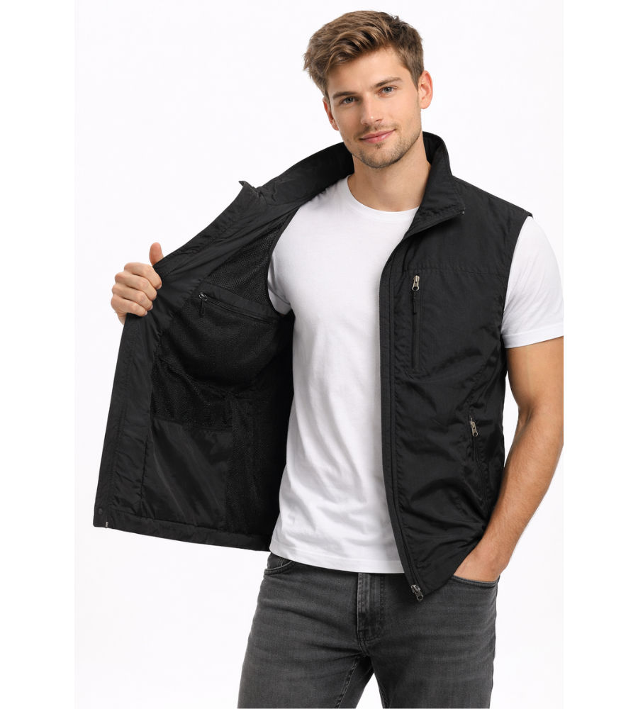 Dravhec | Homme Gilet sans manches zippé col montant - Navy - Image 8