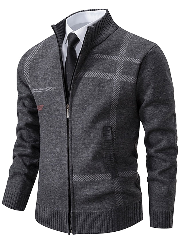 Dravhel | Homme Pull Zippé Col Montant - Dark Grey - Image 1