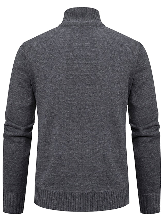 Dravhel | Homme Pull Zippé Col Montant - Dark Grey - Image 2