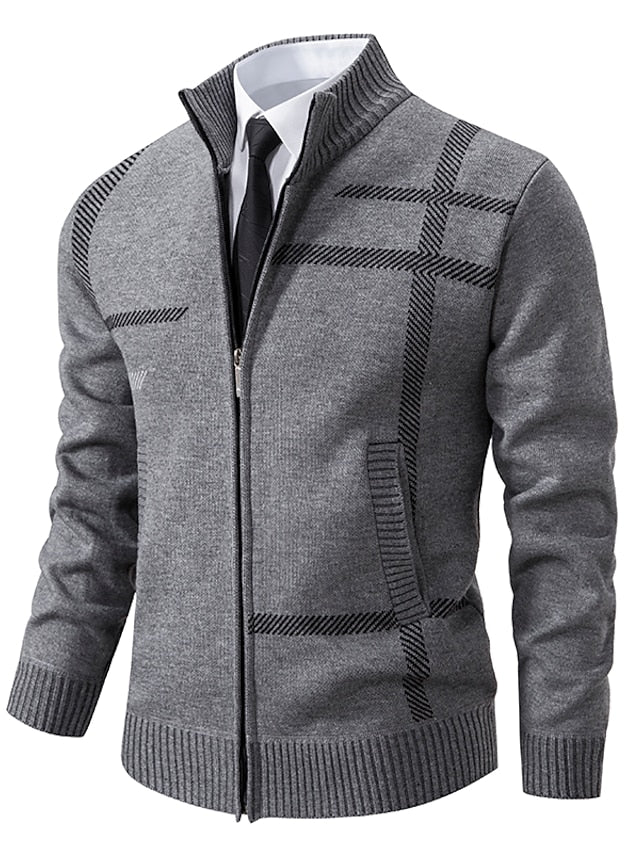 Dravhel | Homme Pull Zippé Col Montant - Dark Grey - Image 4