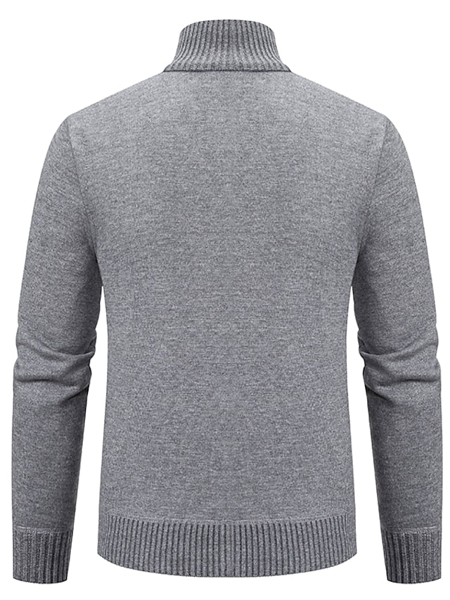 Dravhel | Homme Pull Zippé Col Montant - Dark Grey - Image 5