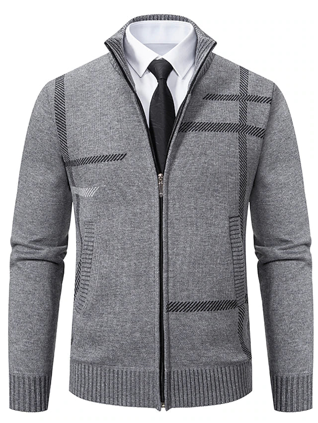 Dravhel | Homme Pull Zippé Col Montant - Dark Grey - Image 6