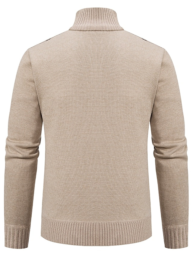 Dravhel | Homme Pull Zippé Col Montant - Dark Grey - Image 8