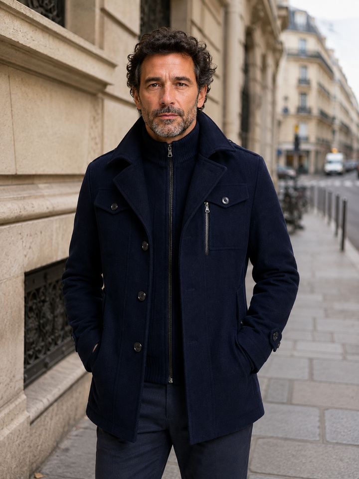 Dravholt | Homme Manteau Hiver Laine Boutonné - Image 2