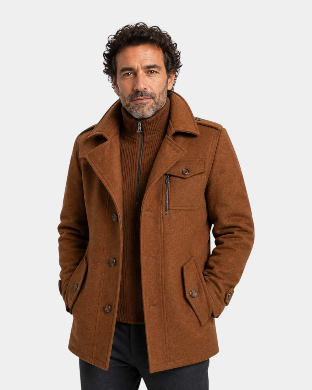 Dravholt | Homme Manteau Hiver Laine Boutonné - Image 3