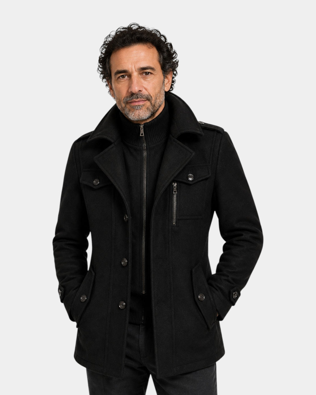 Dravholt | Homme Manteau Hiver Laine Boutonné - Image 4