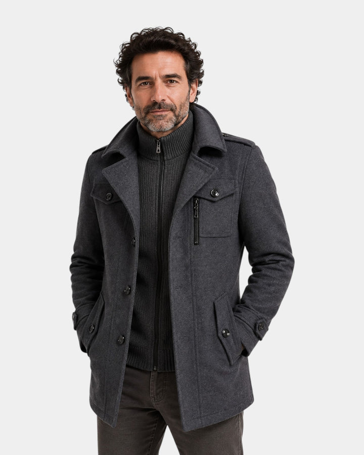 Dravholt | Homme Manteau Hiver Laine Boutonné - Image 5