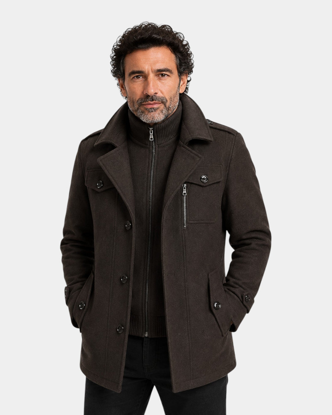 Dravholt | Homme Manteau Hiver Laine Boutonné - Image 6