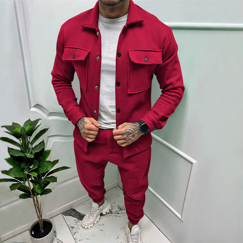 Dravick | Homme Ensemble Deux Pièces Veste et Pantalon - Red - Image 1