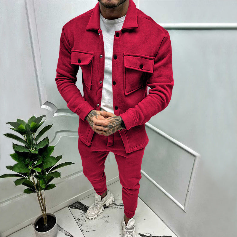 Dravick | Homme Ensemble Deux Pièces Veste et Pantalon - Red - Image 12