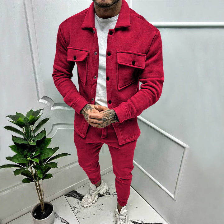 Dravick | Homme Ensemble Deux Pièces Veste et Pantalon - Red - Image 12