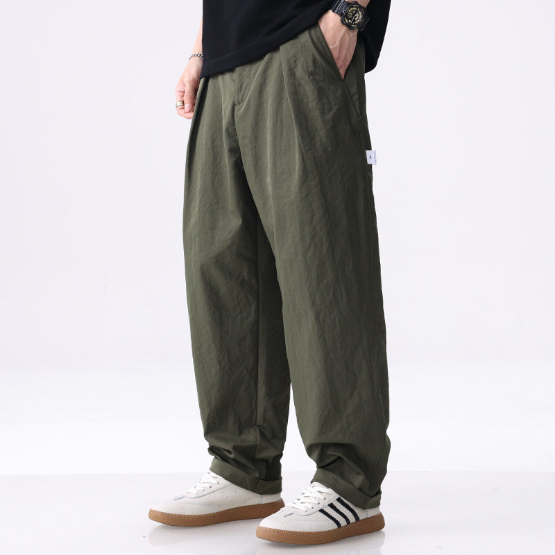Dravohn | Homme Pantalon Chino Large à Plis - Olive Green - Image 1