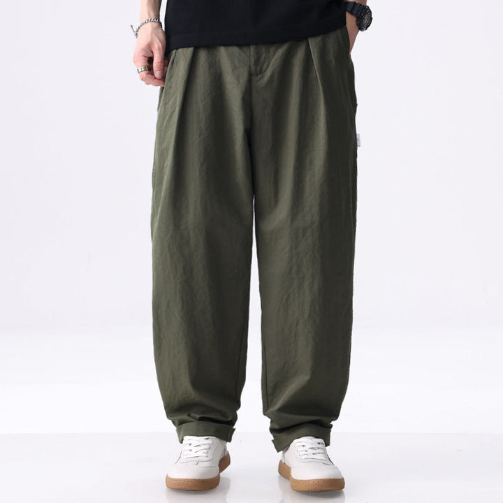 Dravohn | Homme Pantalon Chino Large à Plis - Olive Green - Image 6