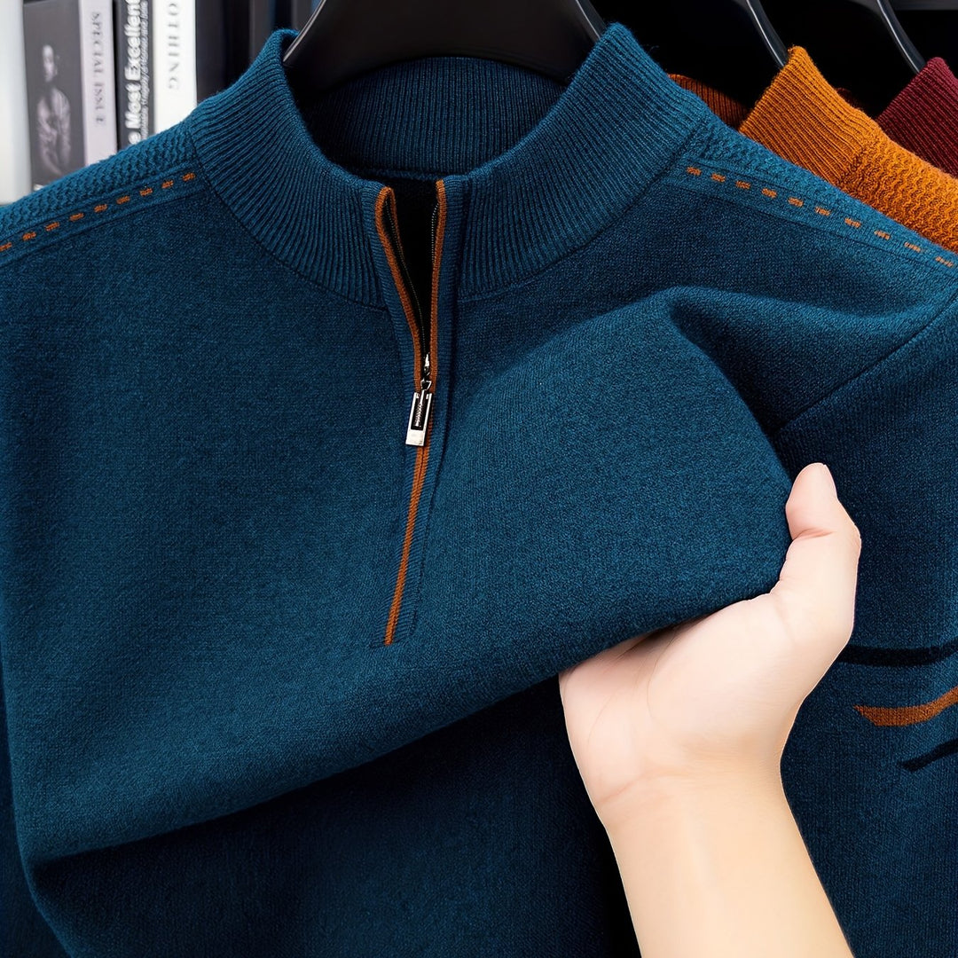 Dravolt | Homme Pull Col Montant Demi-Zip - Dark Grey - Image 11