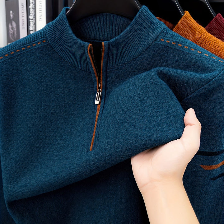 Dravolt | Homme Pull Col Montant Demi-Zip - Dark Grey - Image 11