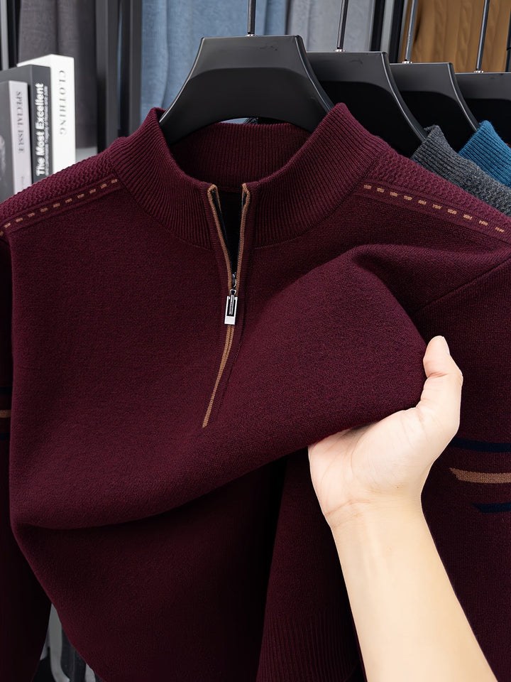 Dravolt | Homme Pull Col Montant Demi-Zip - Dark Grey - Image 2