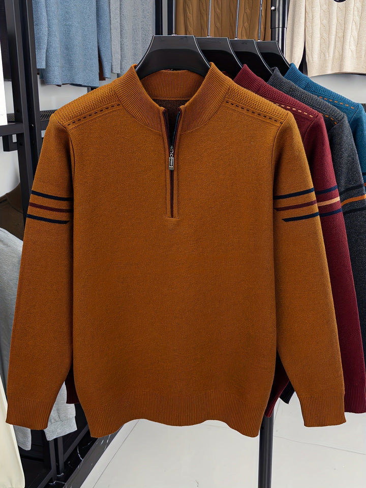 Dravolt | Homme Pull Col Montant Demi-Zip - Dark Grey - Image 6