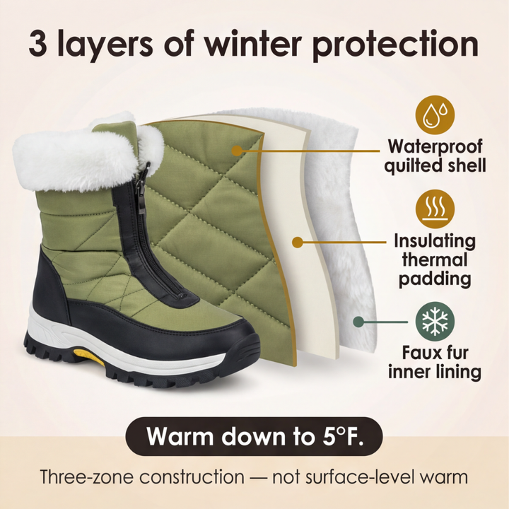 Thelvorne | Femme Bottes de Neige Imperméables Fourrure — vue 5