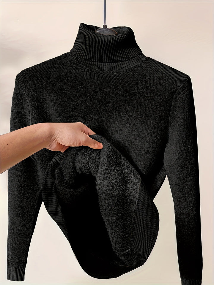 Nelvorde | Femme Pull Col Roulé Doublé Polaire Ajusté — vue 11