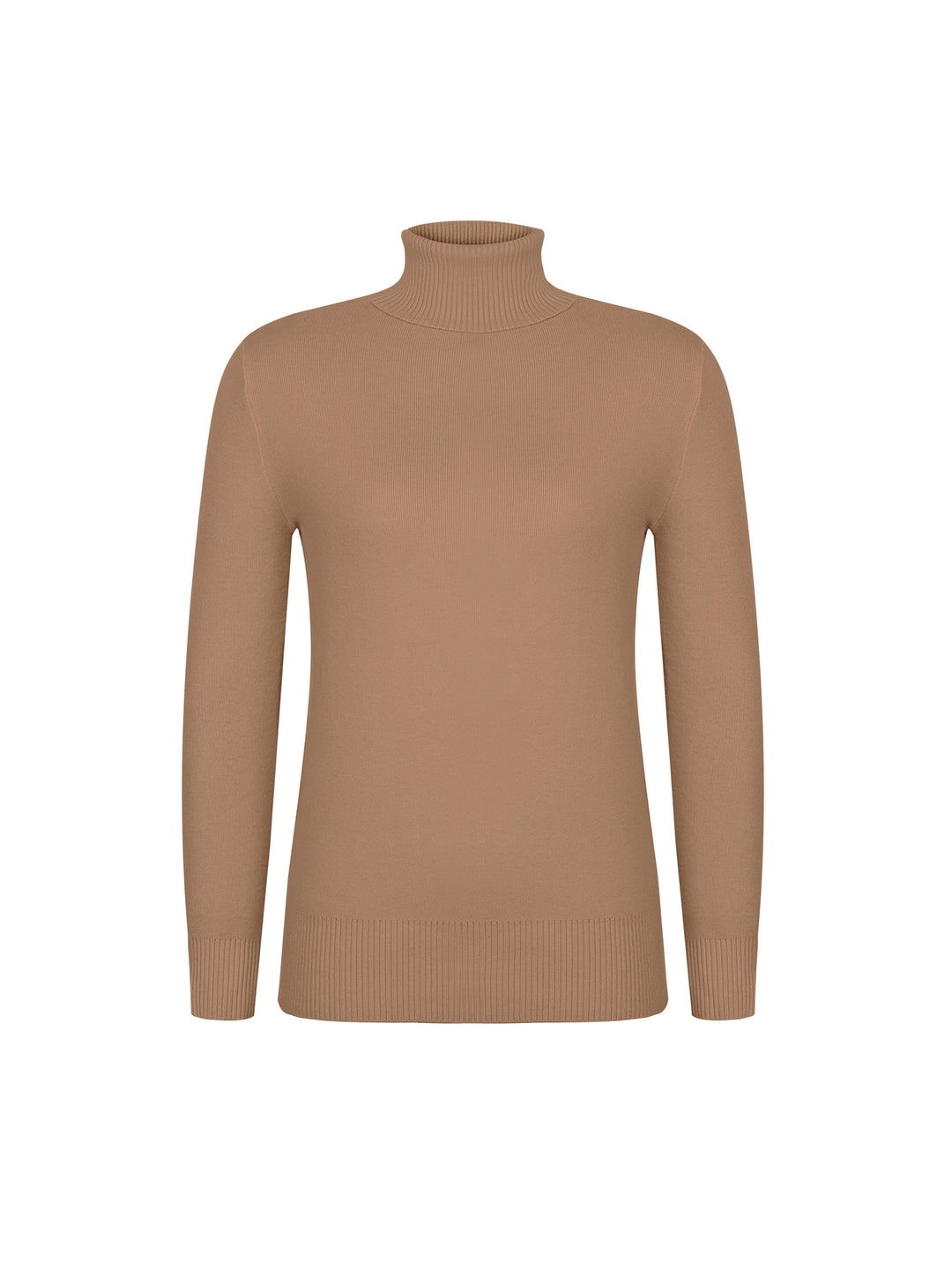 Nelvorde | Femme Pull Col Roulé Doublé Polaire Ajusté - Camel - Image 4