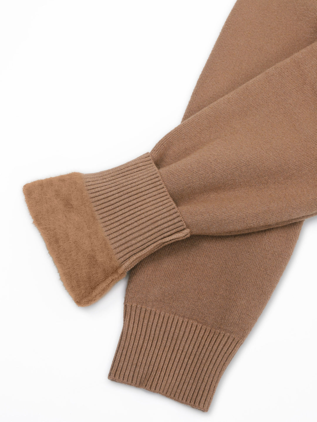 Nelvorde | Femme Pull Col Roulé Doublé Polaire Ajusté - Camel - Image 6