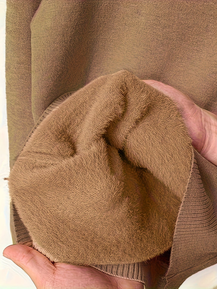 Nelvorde | Femme Pull Col Roulé Doublé Polaire Ajusté - Camel - Image 7