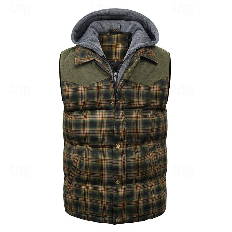 Dravorn | Homme Gilet Matelassé Capuche Carreaux - Image 12