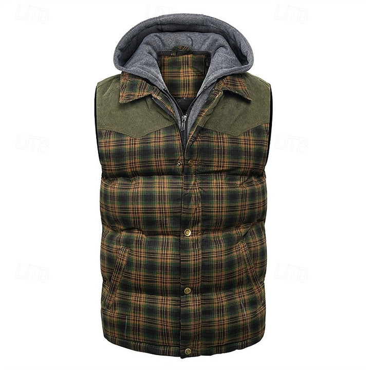 Dravorn | Homme Gilet Matelassé Capuche Carreaux - Image 12