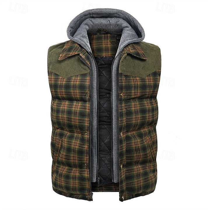 Dravorn | Homme Gilet Matelassé Capuche Carreaux - Image 13
