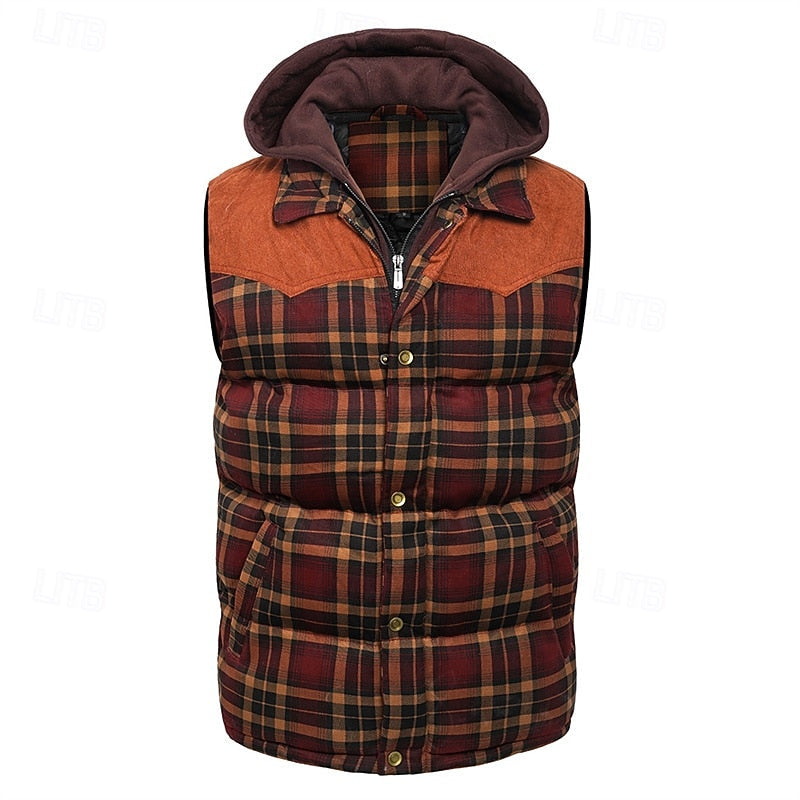 Dravorn | Homme Gilet Matelassé Capuche Carreaux - Image 2