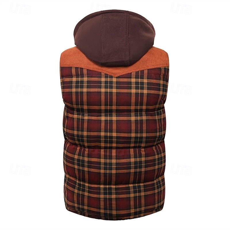 Dravorn | Homme Gilet Matelassé Capuche Carreaux - Image 4