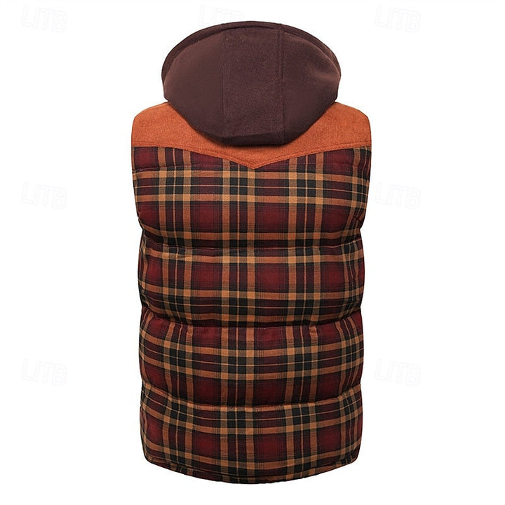 Dravorn | Homme Gilet Matelassé Capuche Carreaux - Image 4