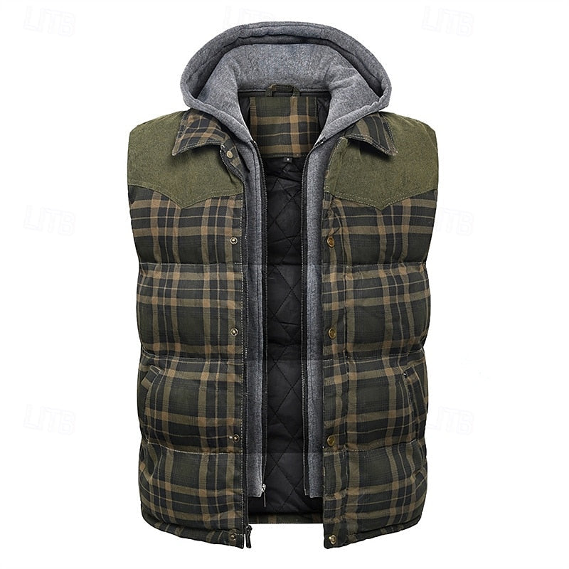 Dravorn | Homme Gilet Matelassé Capuche Carreaux - Image 7